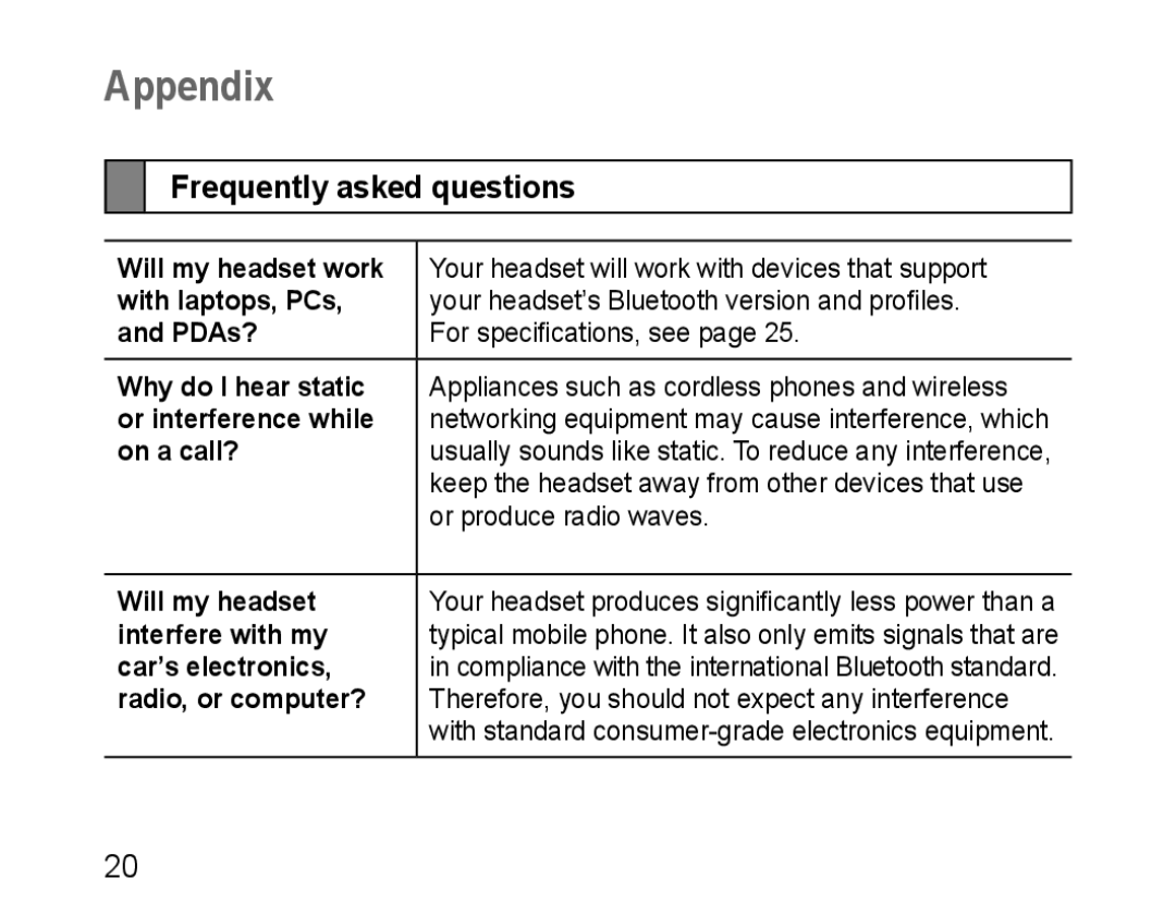 Samsung BHM1500EBECXSG, BHM1500EBECXEF, BHM1500EBECTUR, BHM1500EBECXET, BHM1500EBECFOP Appendix, Frequently asked questions 