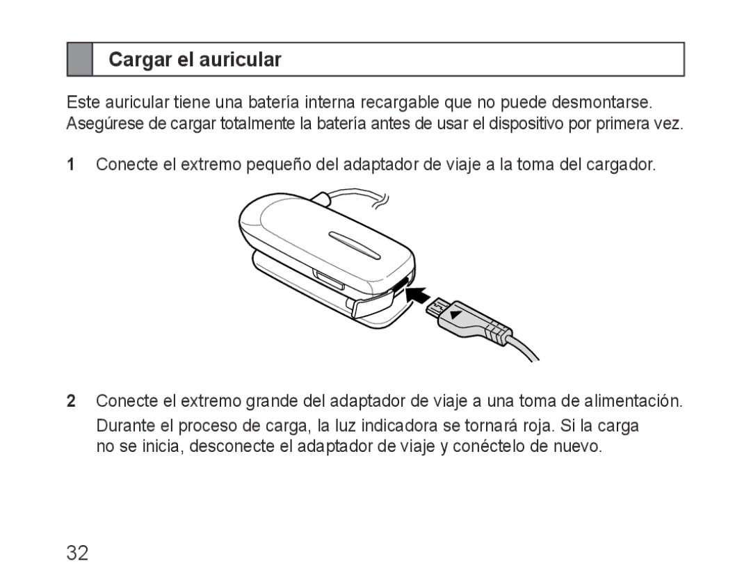 Samsung BHM1500EBECHAT, BHM1500EBECXEF, BHM1500EBECTUR, BHM1500EBECXET, BHM1500EBECFOP, BHM1500EBECXSG Cargar el auricular 