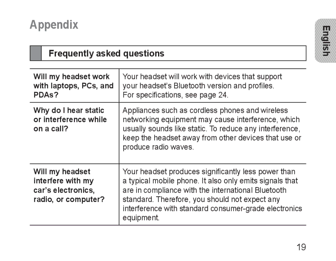 Samsung BHM1600EBECSER, BHM1600EBECXEF, BHM1600EOECXEF, BHM1600EOECXET, BHM1600EBECXET Appendix, Frequently asked questions 