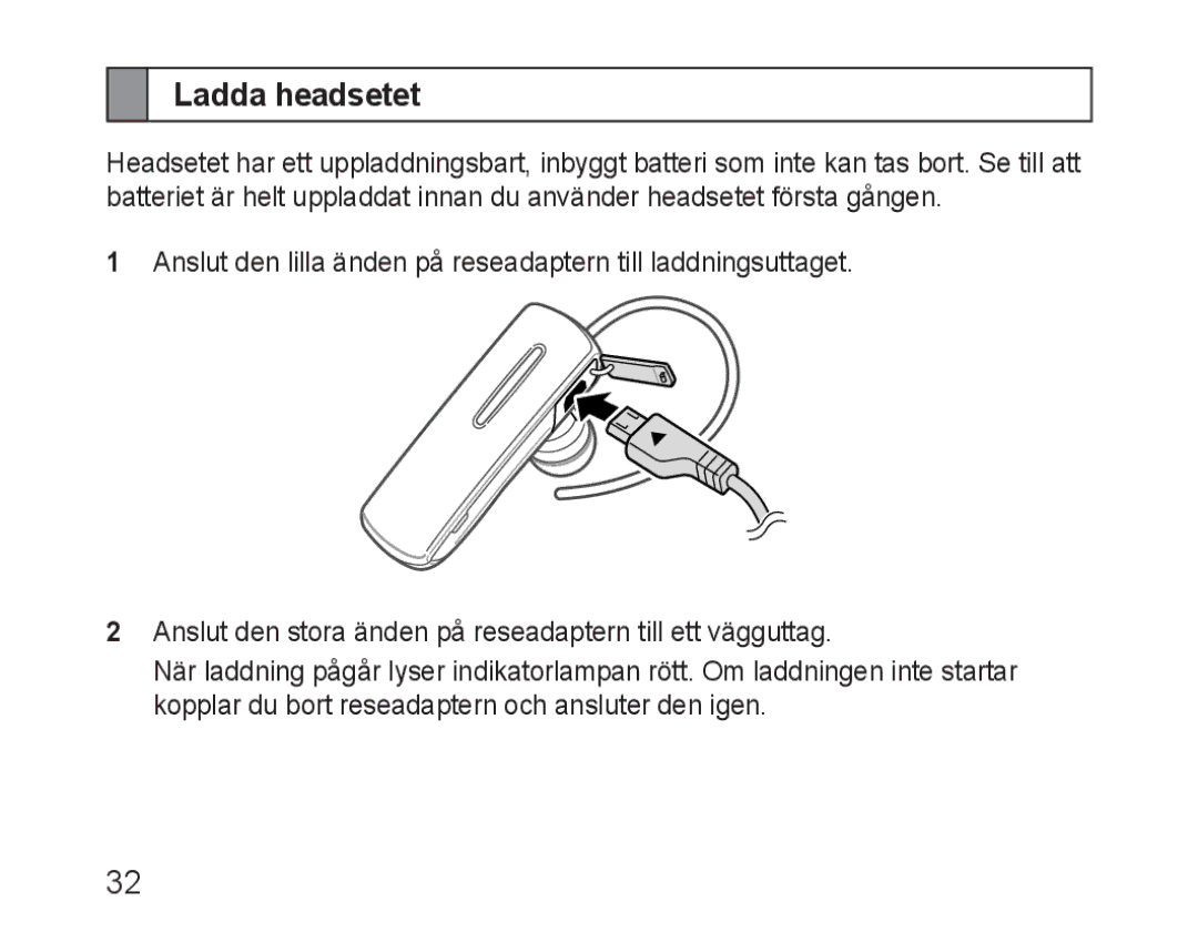 Samsung BHM1600EOECXEF, BHM1600EBECXEF, BHM1600EOECXET, BHM1600EBECXET, BHM1600EOECFOP, BHM1600EBECFOP manual Ladda headsetet 