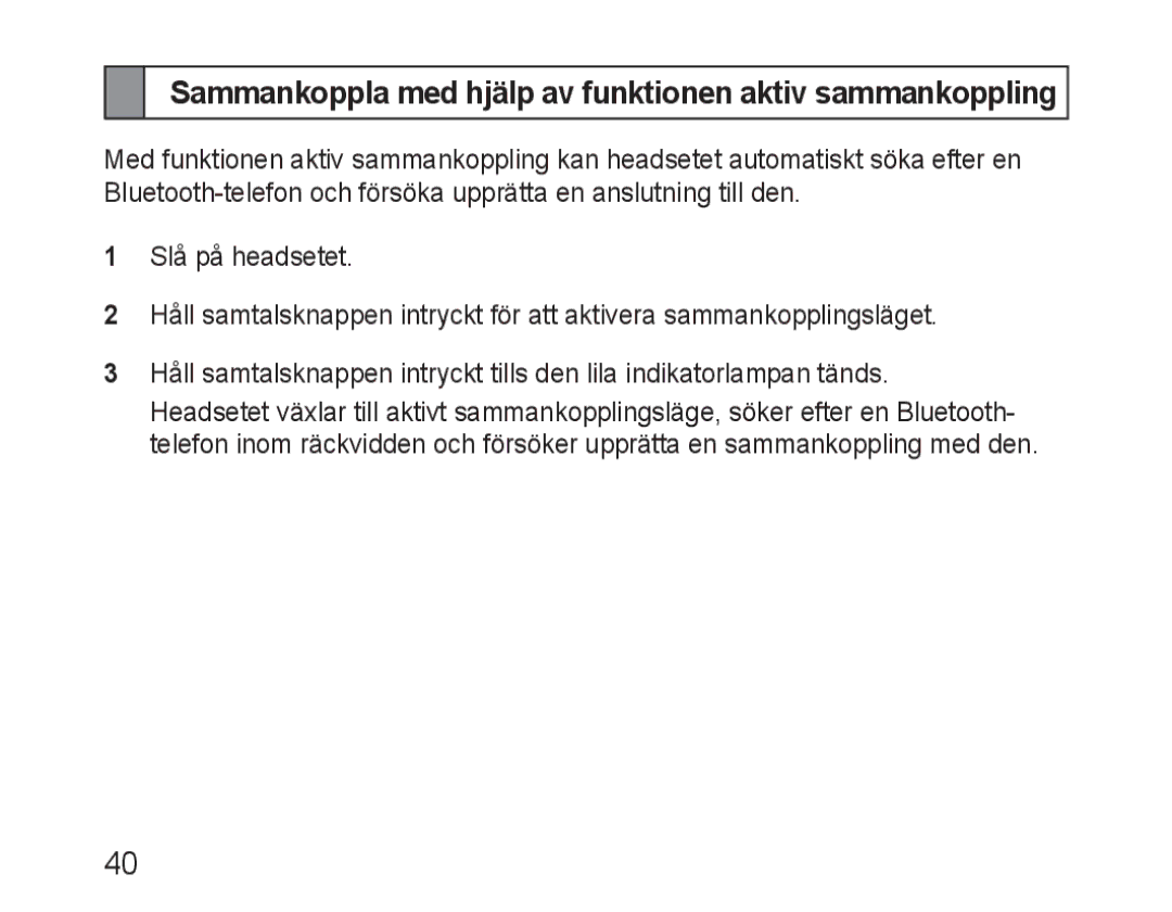 Samsung BHM1600EOECSER, BHM1600EBECXEF, BHM1600EOECXEF manual Sammankoppla med hjälp av funktionen aktiv sammankoppling 