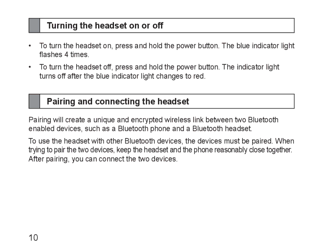 Samsung BHM1600EOECXEF, BHM1600EBECXEF, BHM1600EOECXET Turning the headset on or off, Pairing and connecting the headset 