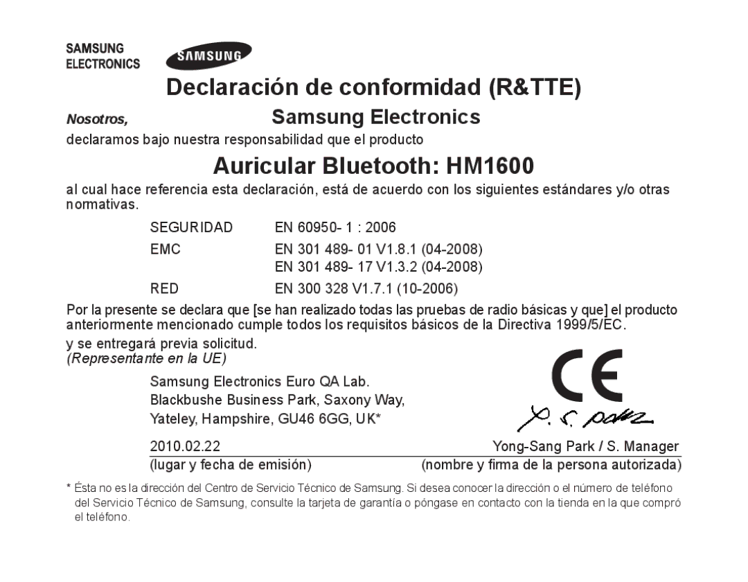 Samsung BHM1600EOECSER, BHM1600EBECXEF, BHM1600EOECXEF, BHM1600EOECXET, BHM1600EBECXET manual Auricular Bluetooth HM1600 