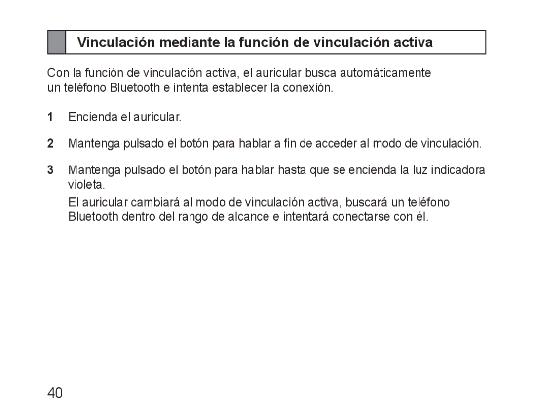 Samsung BHM1600EOECSER, BHM1600EBECXEF, BHM1600EOECXEF, BHM1600EOECXET Vinculación mediante la función de vinculación activa 