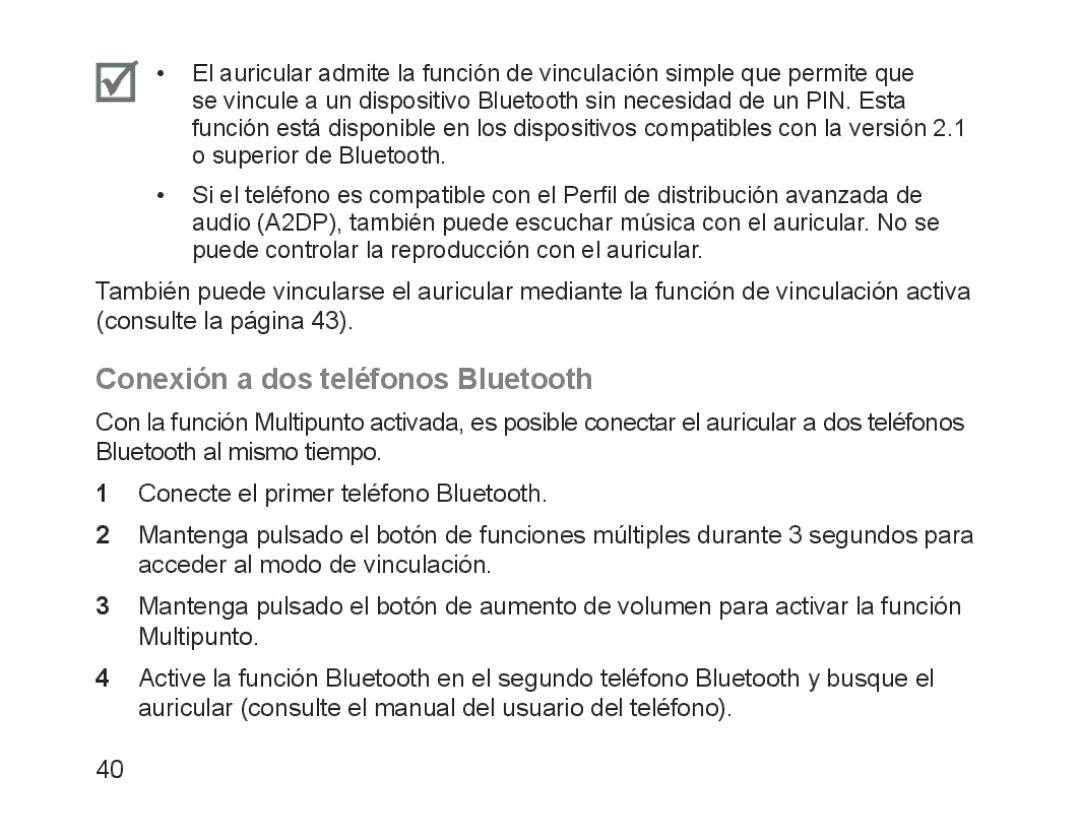 Samsung BHM1700VDECXEF, BHM1700VPECXEF, BHM1700EDECXEF, BHM1700EBECXEF, BHM1700EPECXEF Conexión a dos teléfonos Bluetooth 