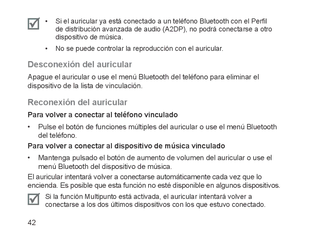 Samsung BHM1700EDECXEF Desconexión del auricular, Reconexión del auricular, Para volver a conectar al teléfono vinculado 