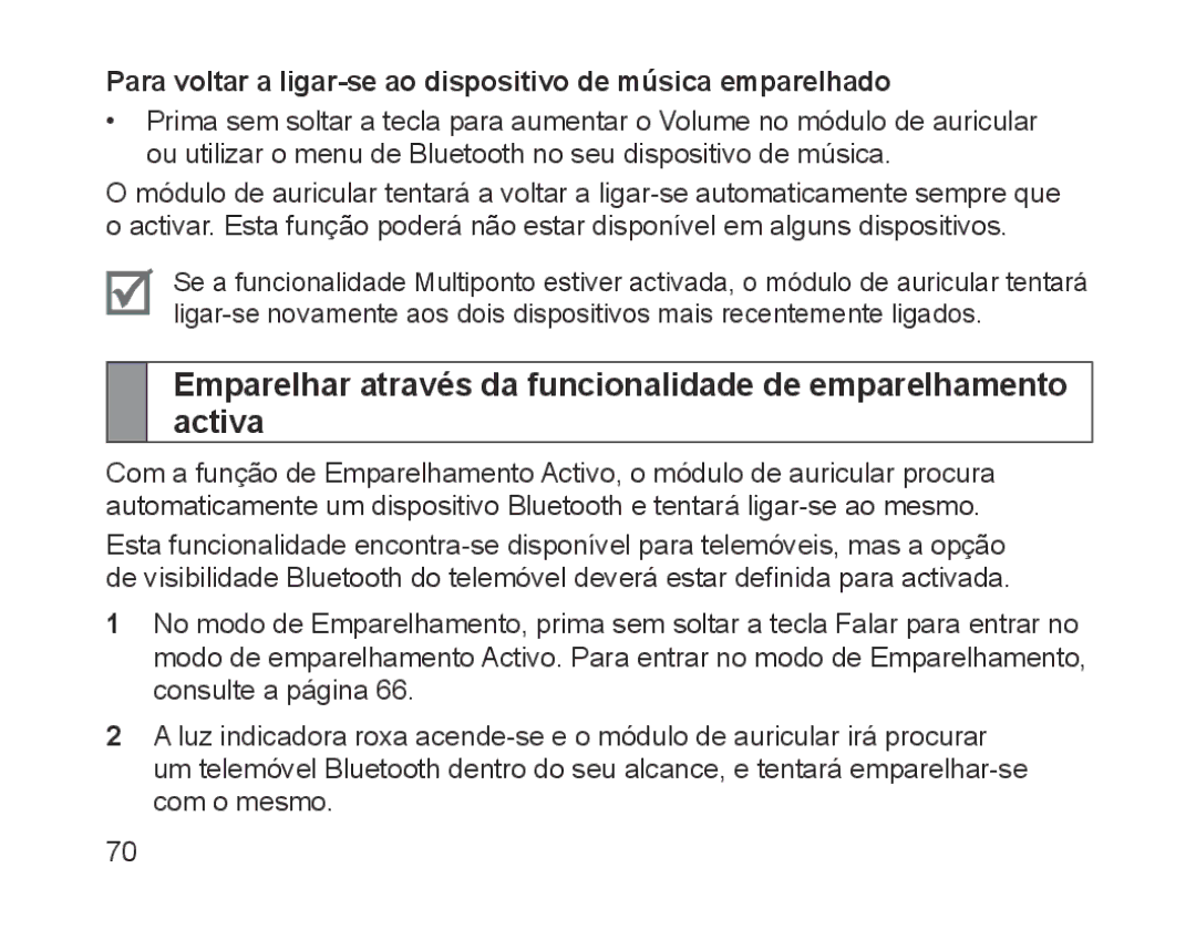 Samsung BHM1700EDECXEH, BHM1700VDECXEF, BHM1700VPECXEF manual Para voltar a ligar-se ao dispositivo de música emparelhado 