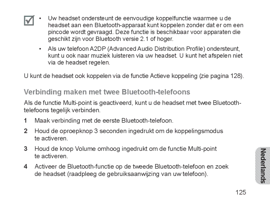 Samsung BHM1700VPECXEF, BHM1700VDECXEF, BHM1700EDECXEF, BHM1700EBECXEF manual Verbinding maken met twee Bluetooth-telefoons 