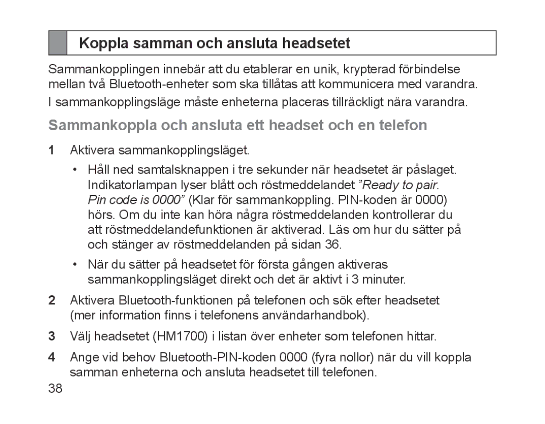 Samsung BHM1700EDRCSER manual Koppla samman och ansluta headsetet, Sammankoppla och ansluta ett headset och en telefon 