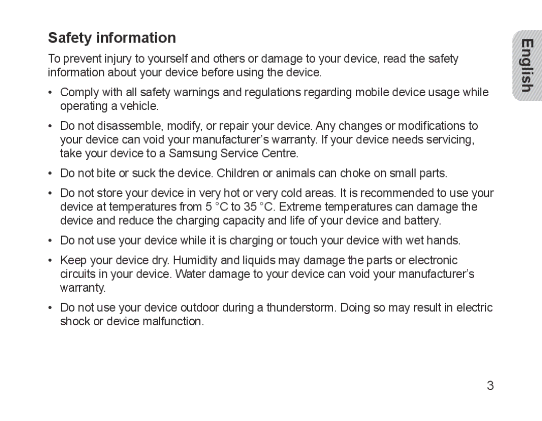 Samsung BHM1700EDECXET, BHM1700VDECXEF, BHM1700VPECXEF, BHM1700EDECXEF, BHM1700EBECXEF, BHM1700EPECXEF manual Safety information 