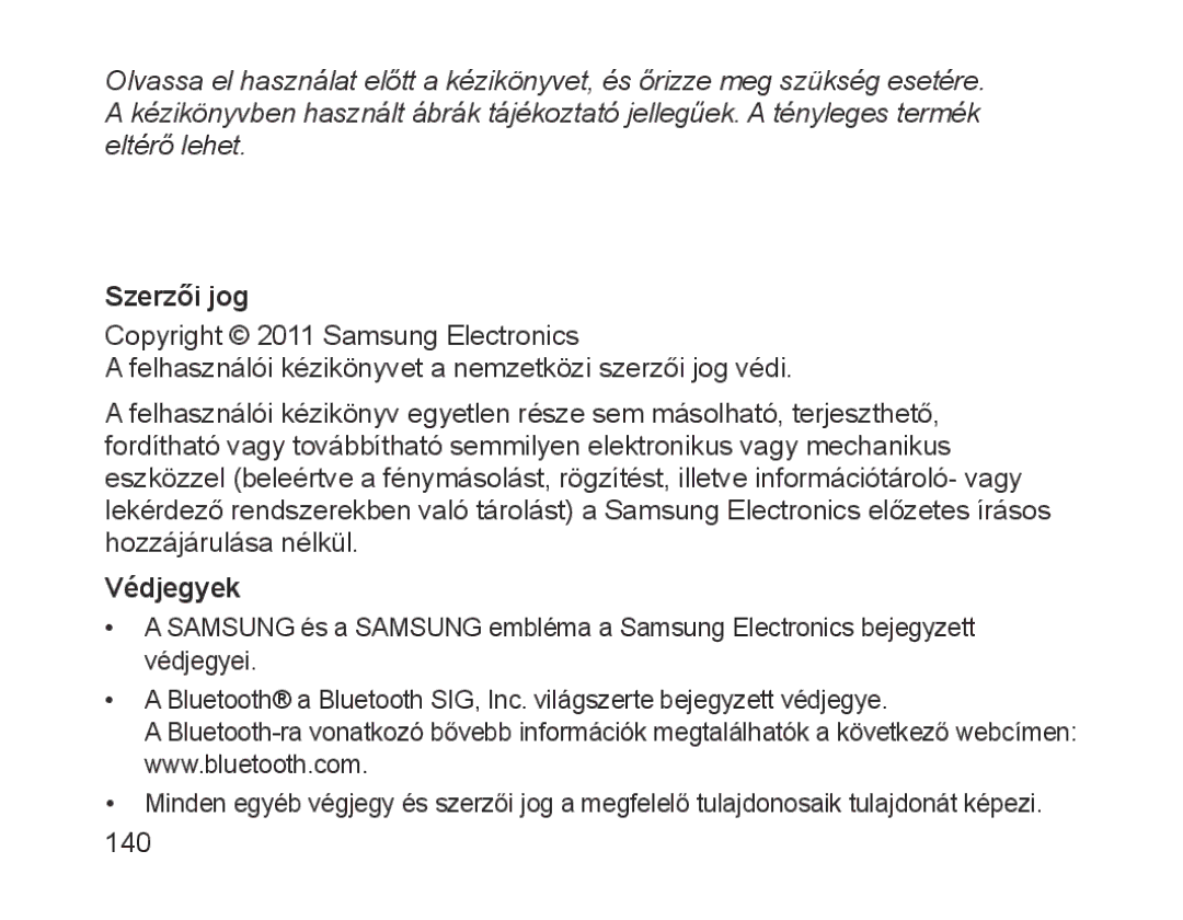 Samsung BHM1700EDECHAT, BHM1700VDECXEF, BHM1700VPECXEF, BHM1700EDECXEF, BHM1700EBECXEF, BHM1700EPECXEF Szerzői jog, Védjegyek 