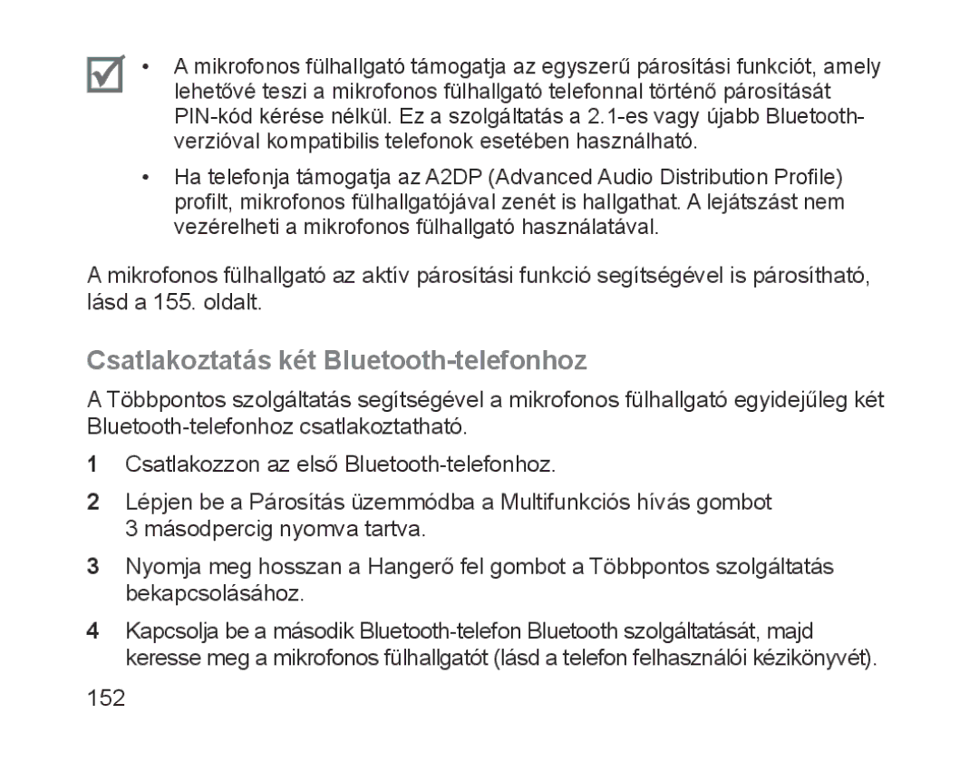 Samsung BHM1700EDECFOP, BHM1700VDECXEF, BHM1700VPECXEF, BHM1700EDECXEF manual Csatlakoztatás két Bluetooth-telefonhoz 