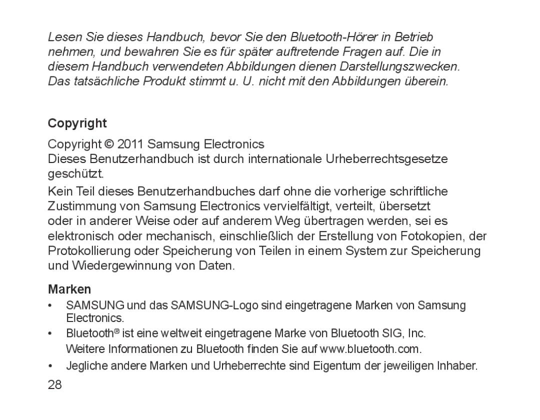 Samsung BHM1700EDECXEH, BHM1700VDECXEF, BHM1700VPECXEF, BHM1700EDECXEF, BHM1700EBECXEF, BHM1700EPECXEF manual Copyright, Marken 