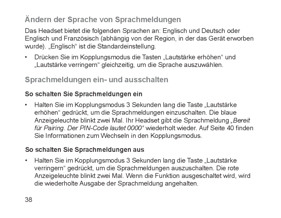 Samsung BHM1700EDRCSER, BHM1700VDECXEF manual Ändern der Sprache von Sprachmeldungen, Sprachmeldungen ein- und ausschalten 