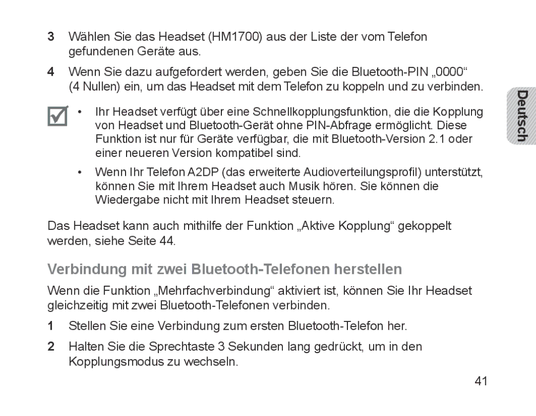 Samsung BHM1700VPECXEF, BHM1700VDECXEF, BHM1700EDECXEF, BHM1700EBECXEF Verbindung mit zwei Bluetooth-Telefonen herstellen 