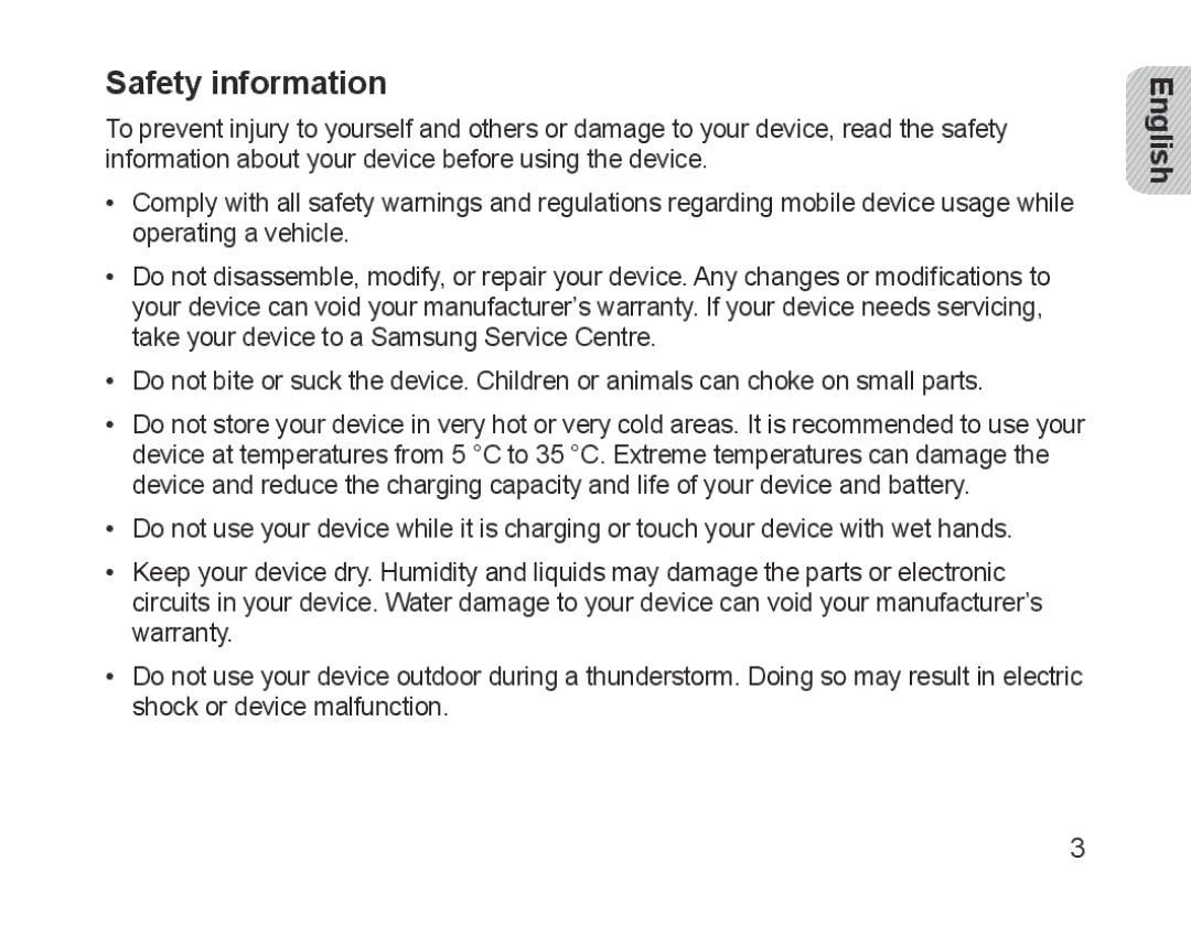 Samsung BHM1700EDECXET, BHM1700VDECXEF, BHM1700VPECXEF, BHM1700EDECXEF, BHM1700EBECXEF, BHM1700EPECXEF manual Safety information 