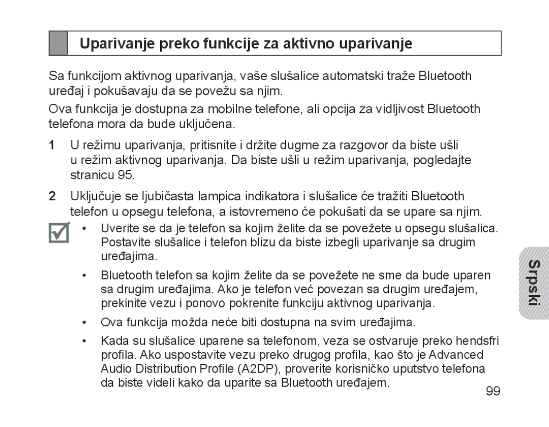 Samsung BHM1700EMECHAT, BHM1700VDECXEF, BHM1700VPECXEF, BHM1700EDECXEF manual Uparivanje preko funkcije za aktivno uparivanje 