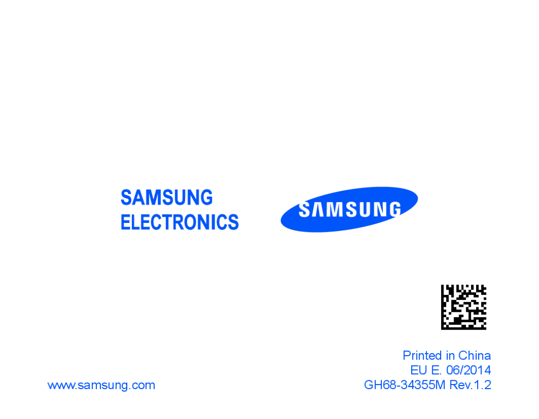 Samsung BHM1700EDECXEE, BHM1700VDECXEF, BHM1700VPECXEF, BHM1700EDECXEF Printed in China, EU E. 06/2014, GH68-34355M Rev.1.2 