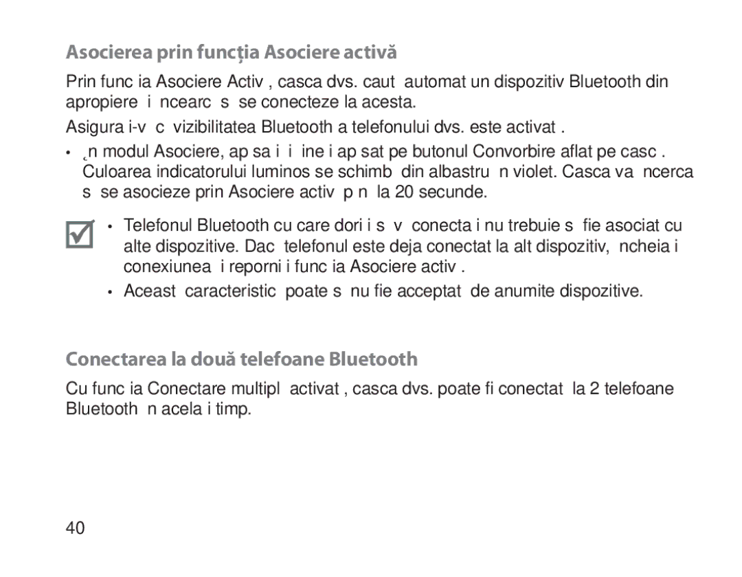 Samsung BHM1800EDECXEF, BHM1800EDECXEV manual Asocierea prin funcţia Asociere activă, Conectarea la două telefoane Bluetooth 