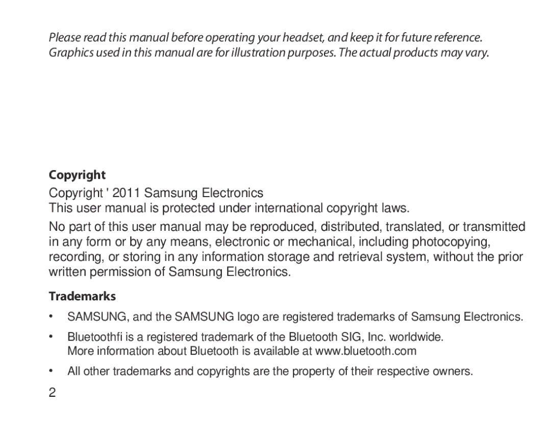 Samsung BHM1800EDRCSER, BHM1800EDECXEF, BHM1800EDECXEV, BHM1800EDECXEH, BHM1800EDECEUR, BHM1800EDECHAT Copyright, Trademarks 