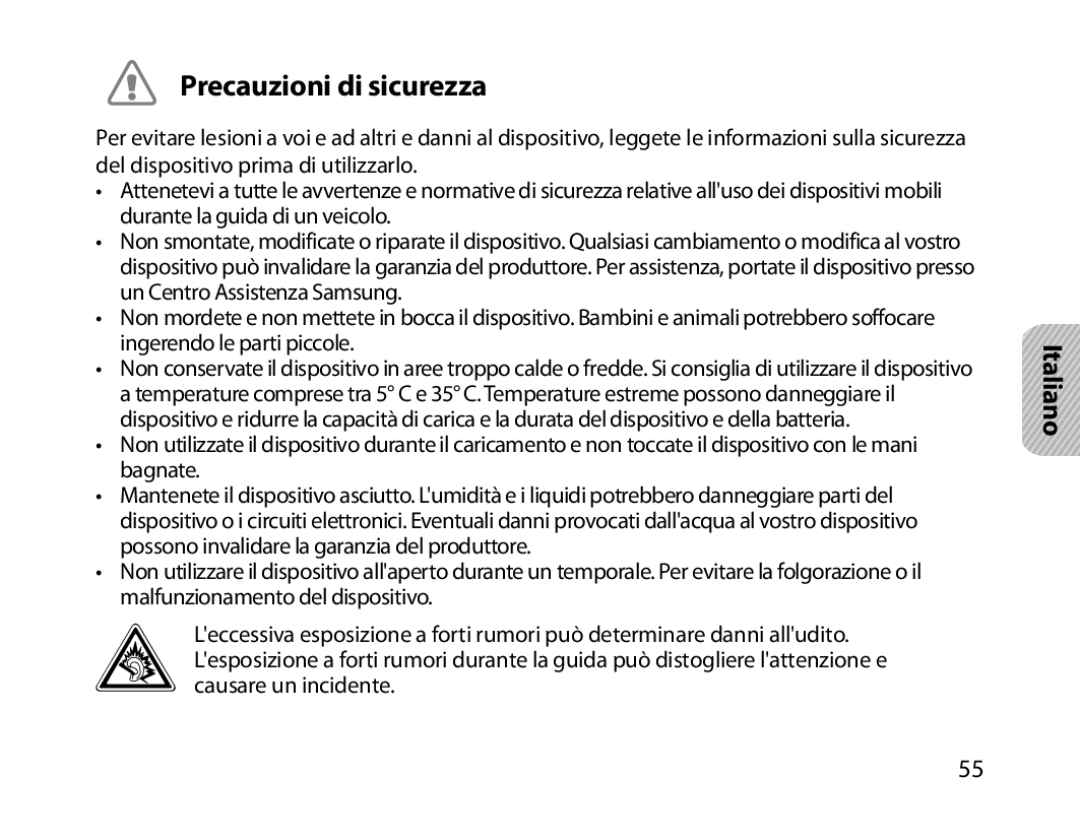 Samsung BHM1800EDECHAT, BHM1800EDECXEF, BHM1800EDECXEV, BHM1800EDECXEH, BHM1800EDECEUR manual Precauzioni di sicurezza 