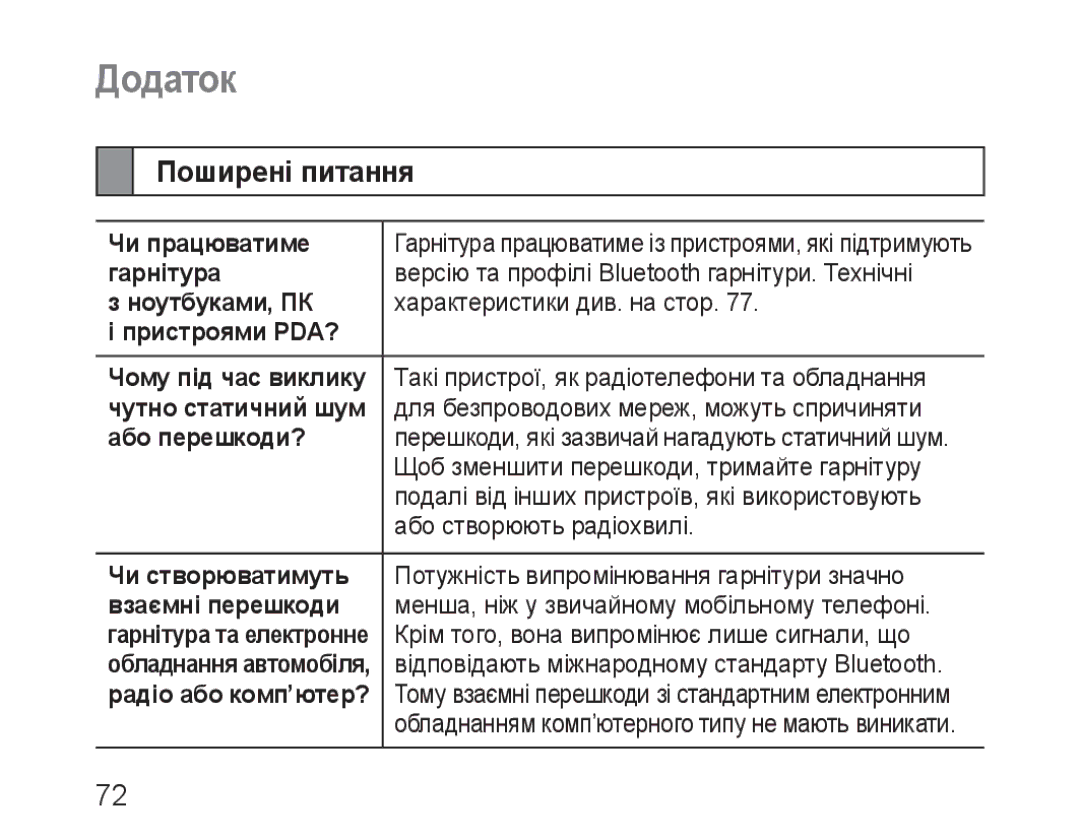 Samsung BHM3100EBECSER manual Додаток, Поширені питання 