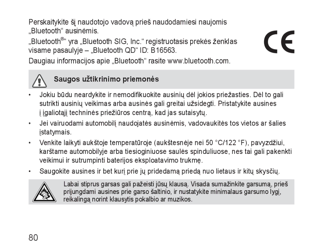 Samsung BHM3100EBECSER manual Saugos užtikrinimo priemonės 