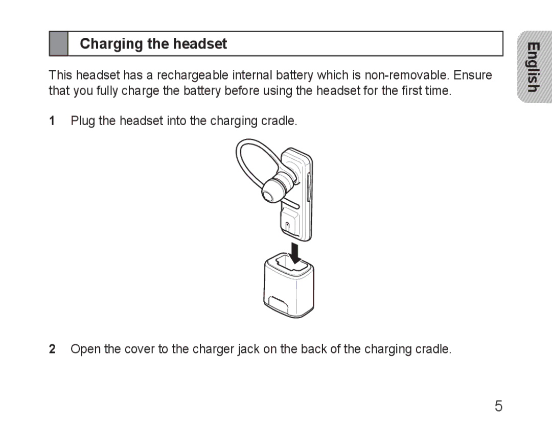 Samsung BHM3100EBECXEV, BHM3100EBECXEF, BHM3100EBECXET, BHM3100EBECXEH, BHM3100EBECHAT manual Charging the headset 