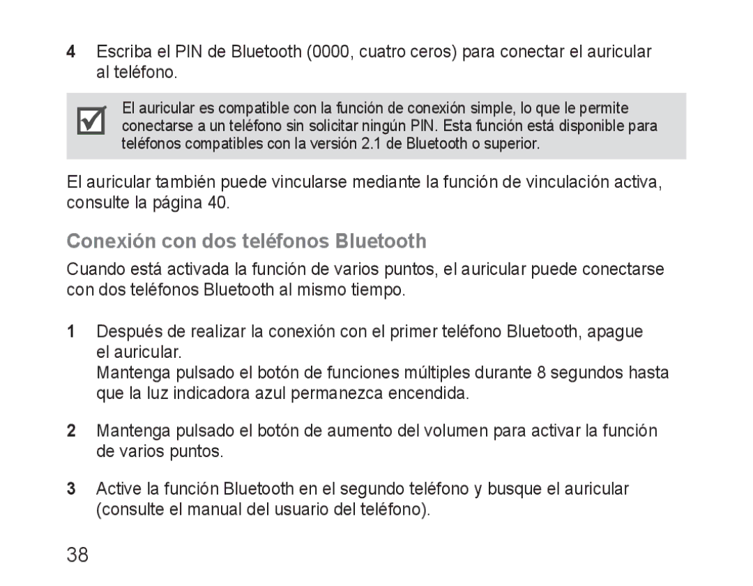 Samsung BHM3100EBECXEF, BHM3100EBECXET, BHM3100EBECXEV, BHM3100EBECXEH, BHM3100EBECHAT Conexión con dos teléfonos Bluetooth 