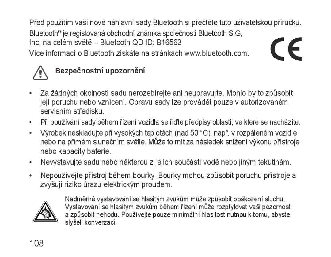 Samsung BHM3100EBECXEF, BHM3100EBECXET, BHM3100EBECXEV, BHM3100EBECXEH, BHM3100EBECHAT manual Bezpečnostní upozornění 