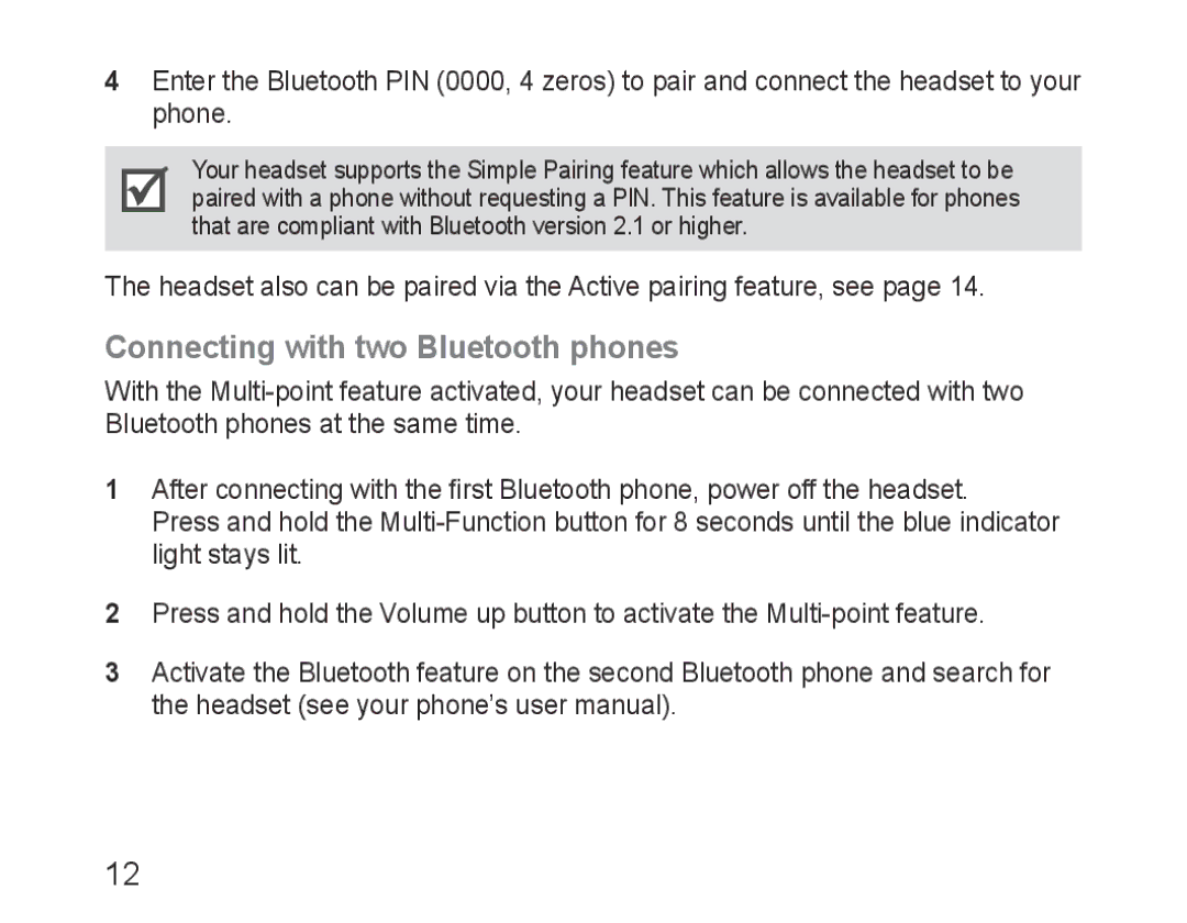 Samsung BHM3100EBECHAT, BHM3100EBECXEF, BHM3100EBECXET, BHM3100EBECXEV, BHM3100EBECXEH Connecting with two Bluetooth phones 