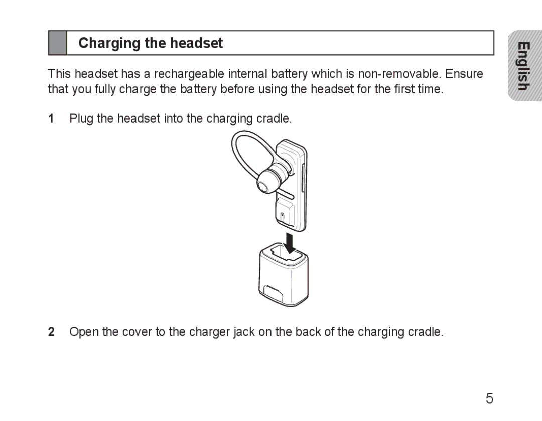 Samsung BHM3100EBECXEV, BHM3100EBECXEF, BHM3100EBECXET, BHM3100EBECXEH, BHM3100EBECHAT manual Charging the headset 