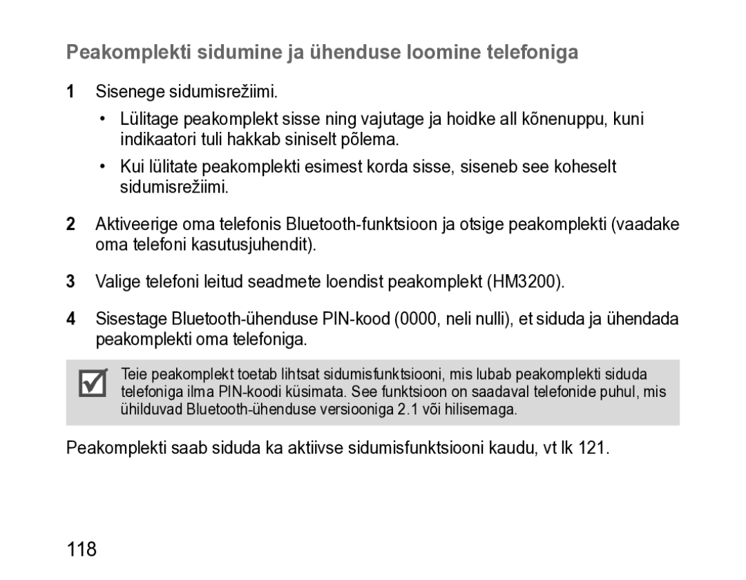 Samsung BHM3200EDECSER manual Peakomplekti sidumine ja ühenduse loomine telefoniga 