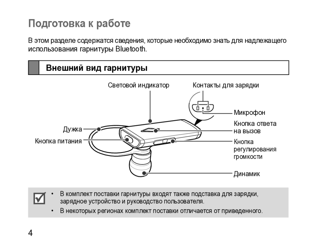 Samsung BHM3200EDECSER manual Подготовка к работе, Внешний вид гарнитуры 