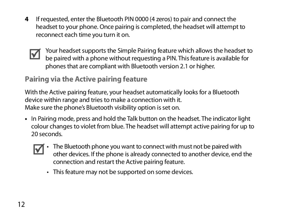 Samsung BHM3200EDECXEH, BHM3200EDECXEF, BHM3200EDECFOP, BHM3200EDECXEE, BHM3200EDECEUR Pairing via the Active pairing feature 