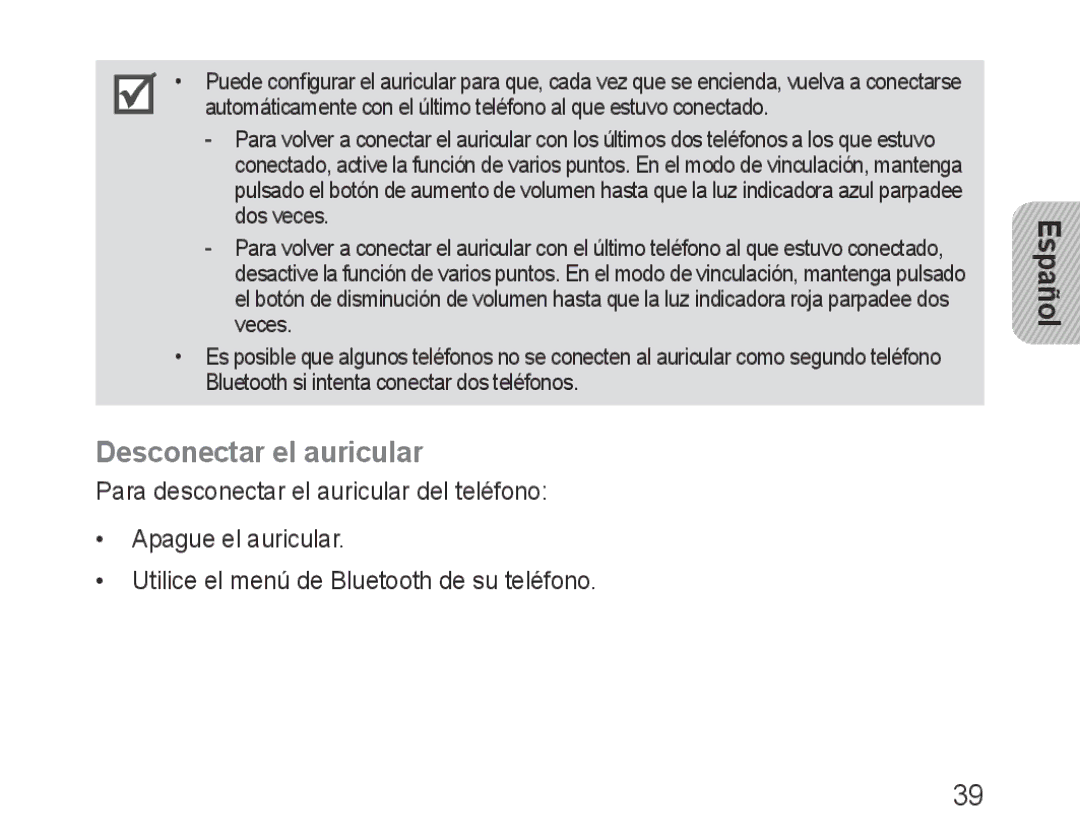 Samsung BHM3200EDECSER, BHM3200EDECXEF, BHM3200EDECFOP, BHM3200EDECXEH, BHM3200EDECXEE manual Desconectar el auricular 