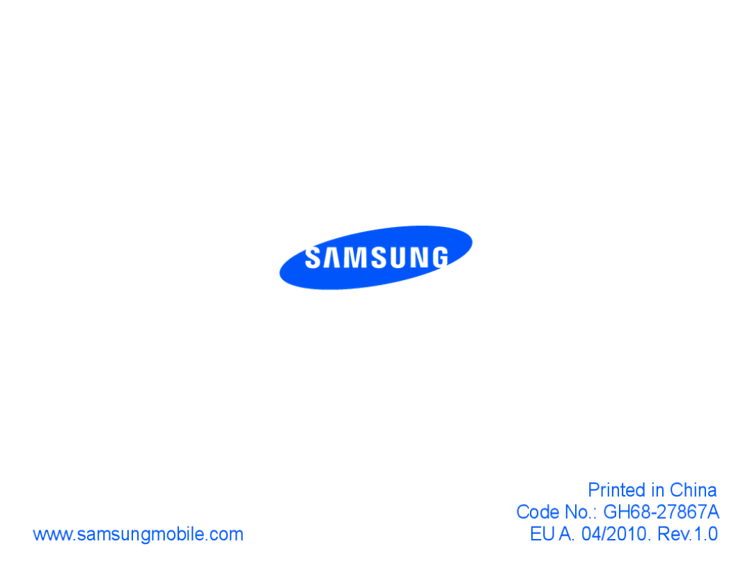 Samsung BHM3500EWECXEF, BHM3500EBECXEF manual Code No. GH68-27867A 