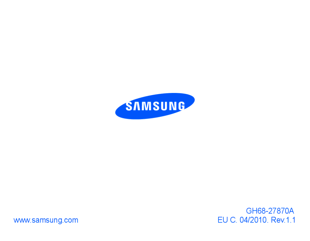 Samsung BHM3500EBECFOP, BHM3500EWECFOP manual GH68-27870A 