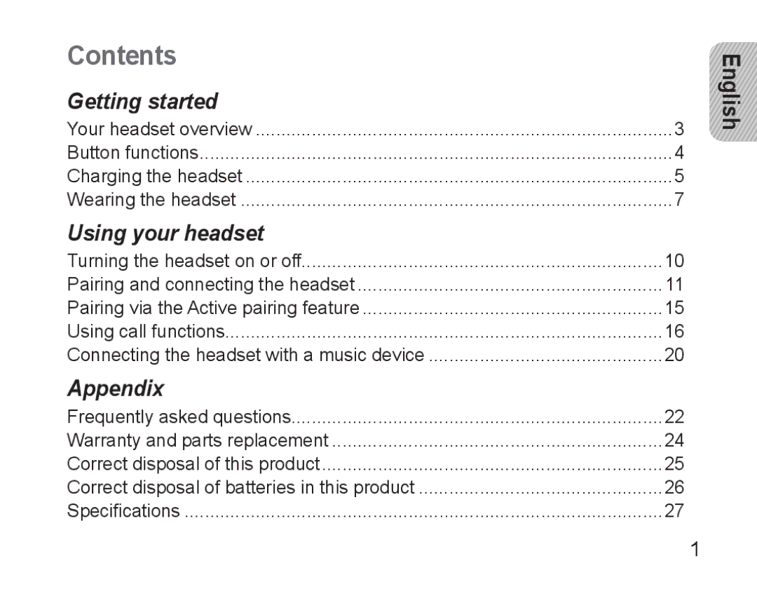 Samsung BHM3500EBECFOP, BHM3500EWECFOP manual Contents 