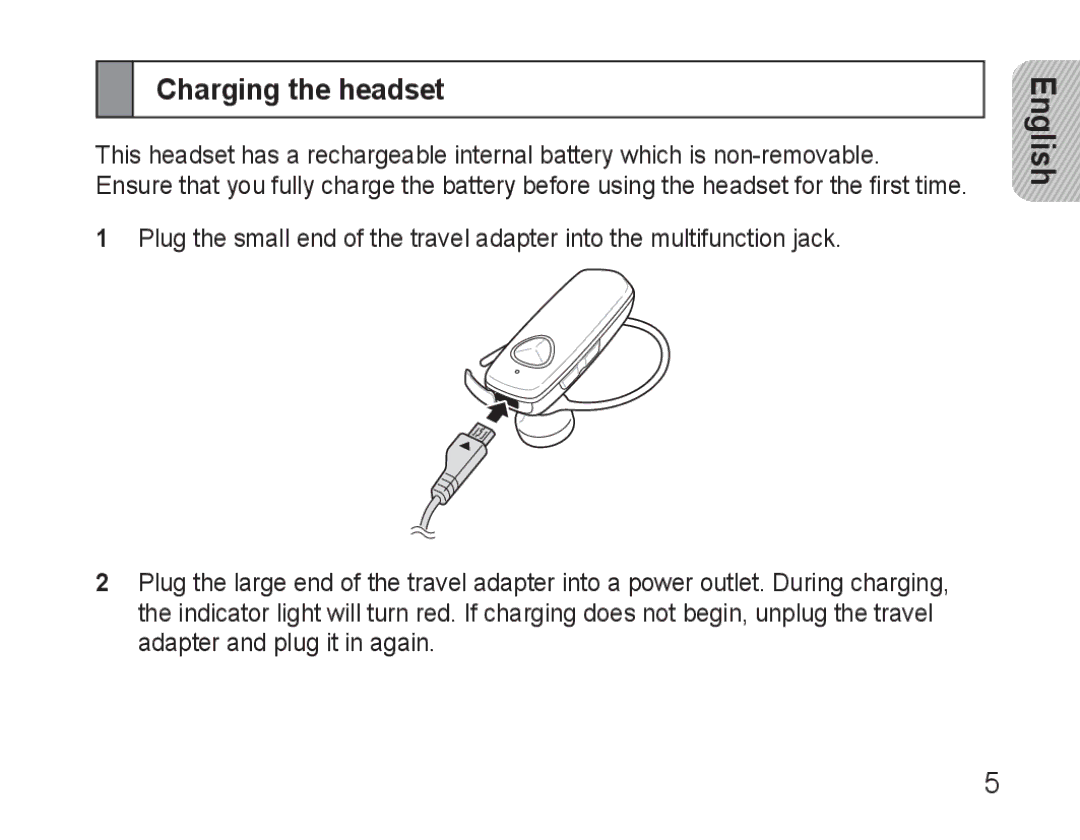 Samsung BHM3500EBECFOP, BHM3500EWECFOP manual Charging the headset 