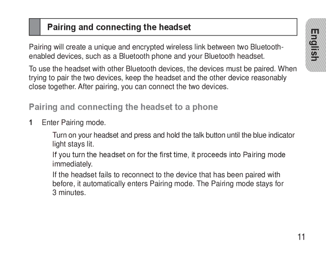 Samsung BHM3500EBECFOP, BHM3500EWECFOP manual Pairing and connecting the headset to a phone 