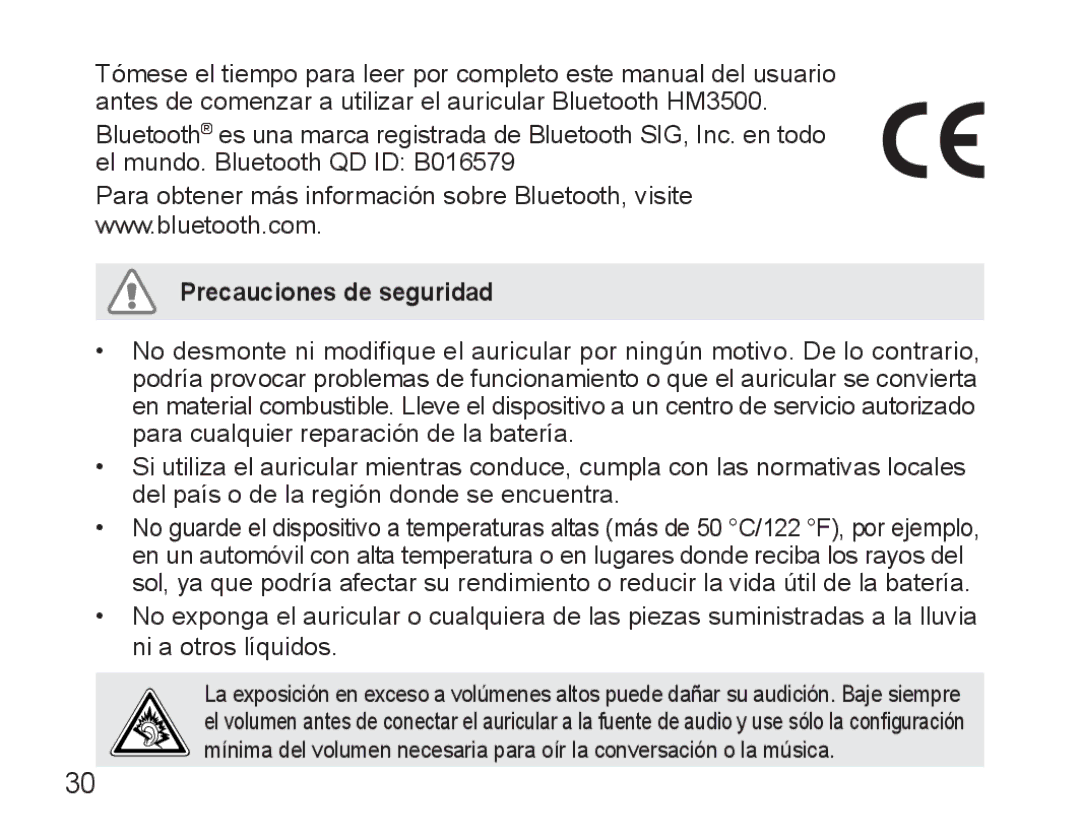 Samsung BHM3500EWECFOP, BHM3500EBECFOP manual Precauciones de seguridad 