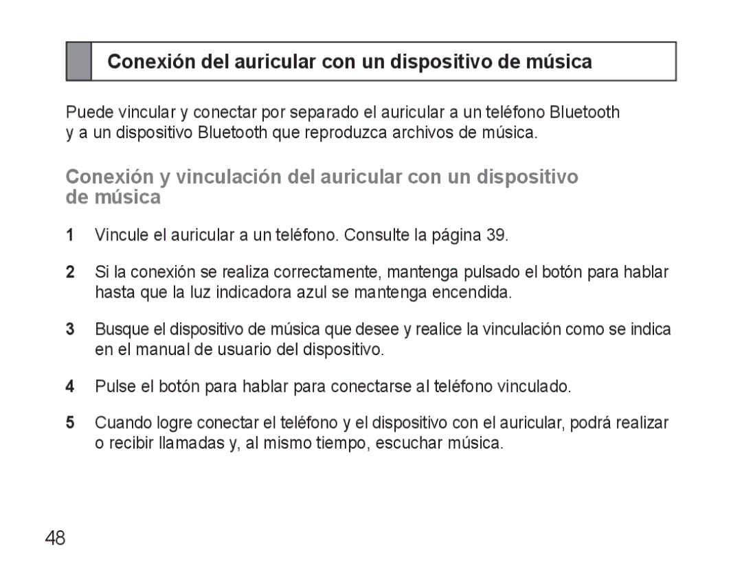 Samsung BHM3500EWECFOP, BHM3500EBECFOP manual Conexión del auricular con un dispositivo de música 