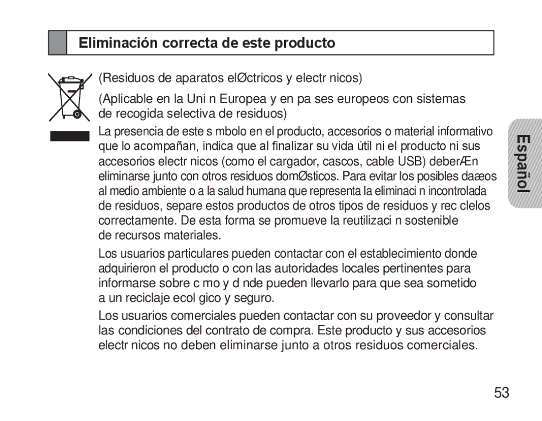 Samsung BHM3500EBECFOP, BHM3500EWECFOP manual Eliminación correcta de este producto 