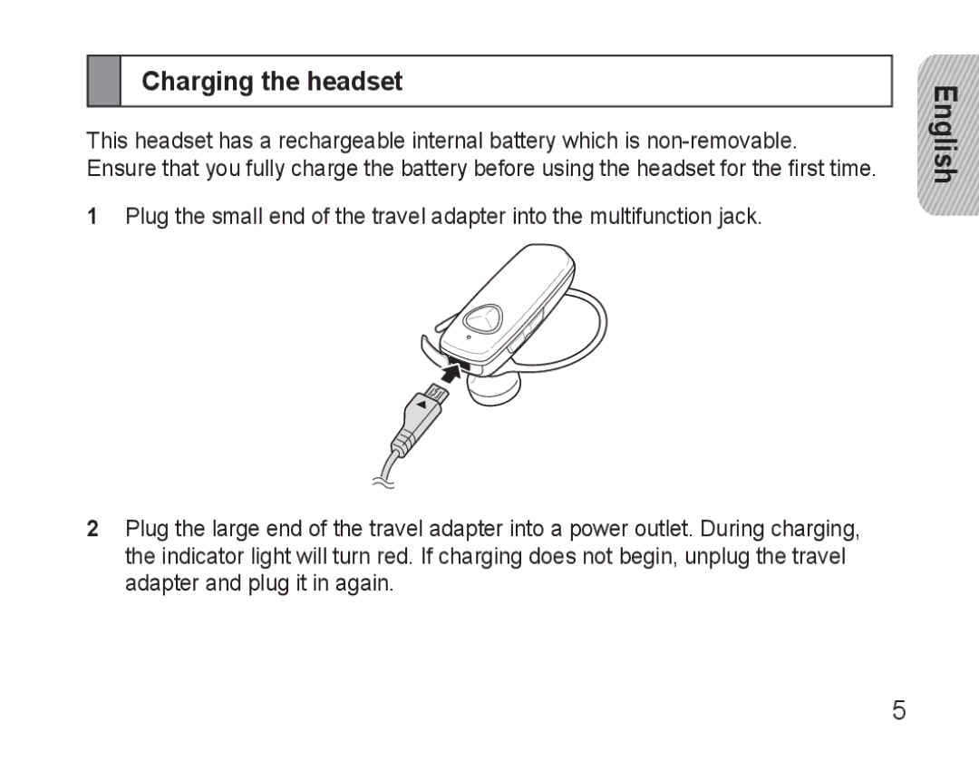 Samsung BHM3500EBECFOP, BHM3500EWECFOP manual Charging the headset 