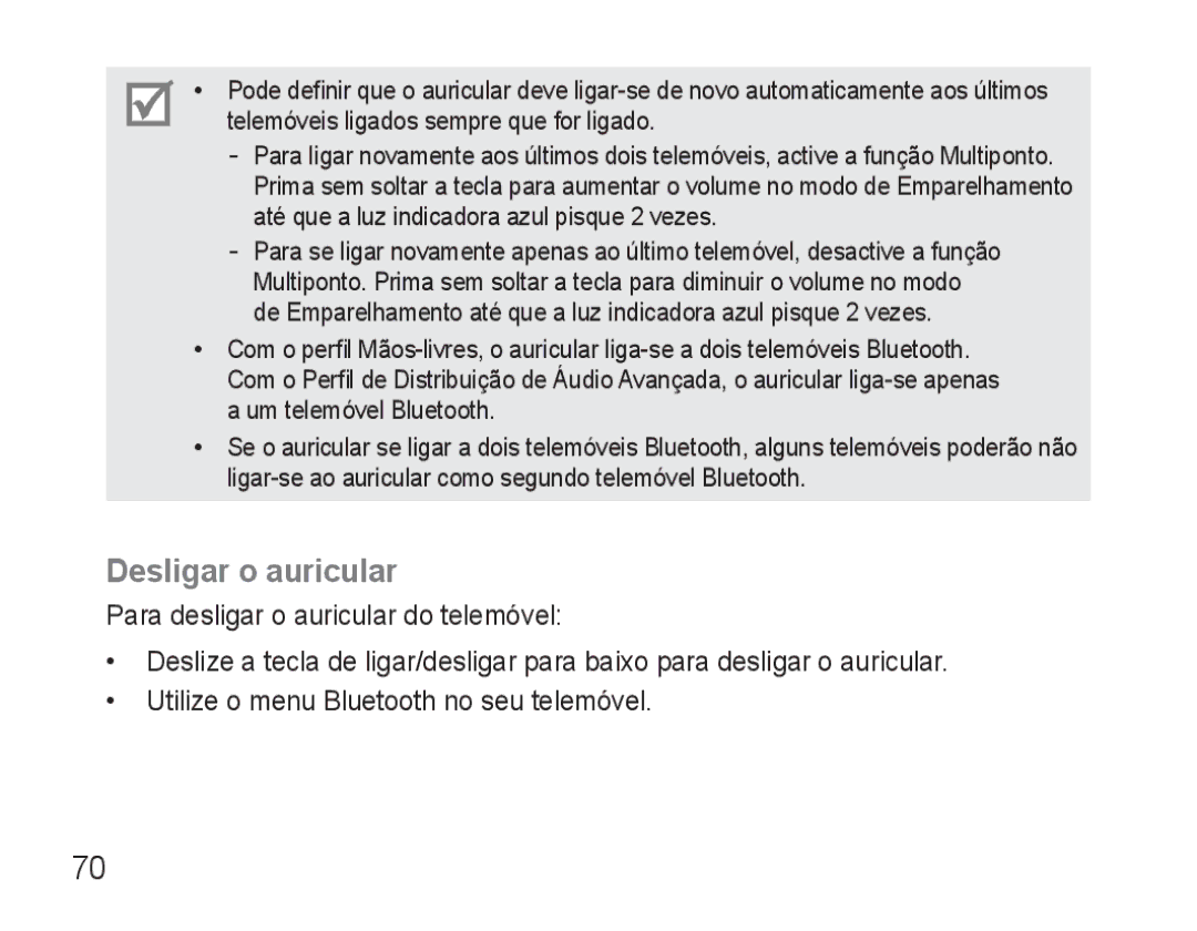 Samsung BHM3500EWECFOP, BHM3500EBECFOP manual Desligar o auricular 