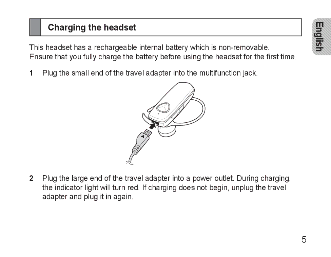 Samsung BHM3500EWECXEH, BHM3500EBECXEH manual Charging the headset 