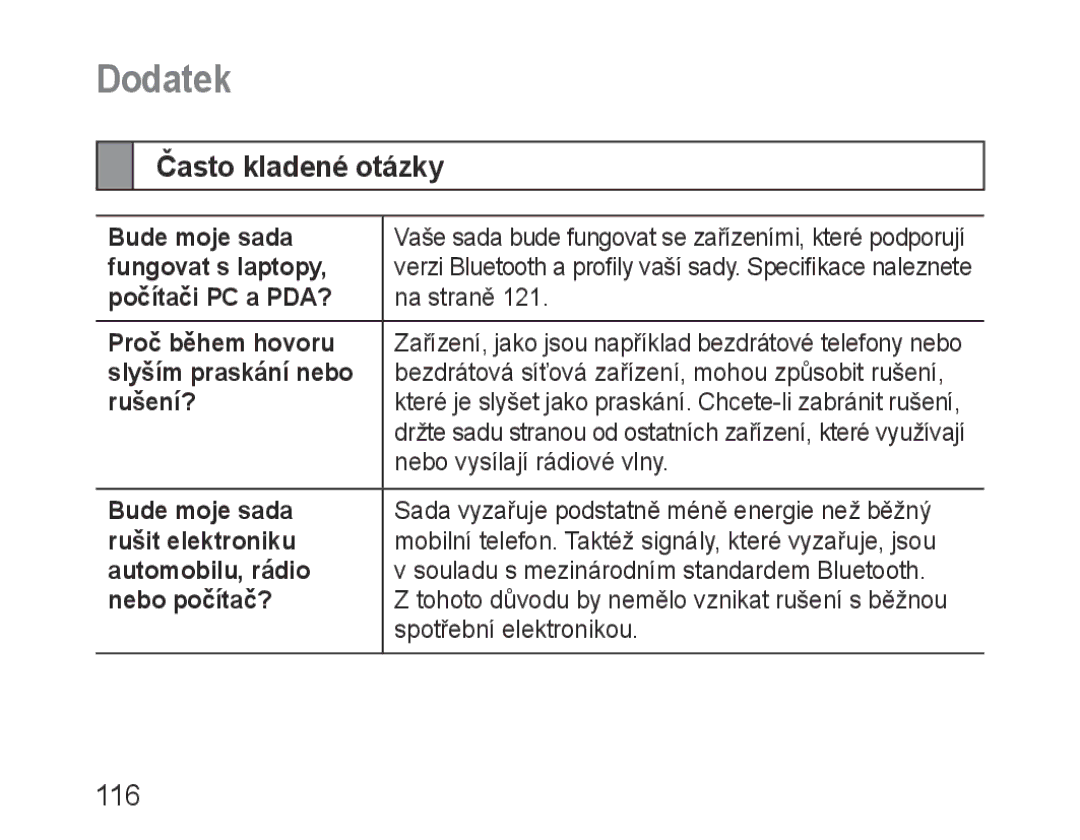 Samsung BHM3600EGECXEH manual Často kladené otázky 