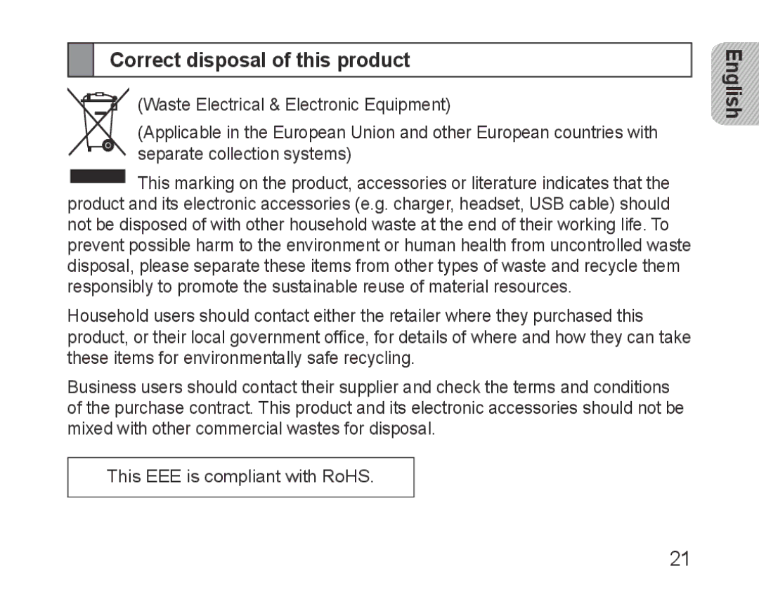 Samsung BHM3600EGECXEH manual Correct disposal of this product 