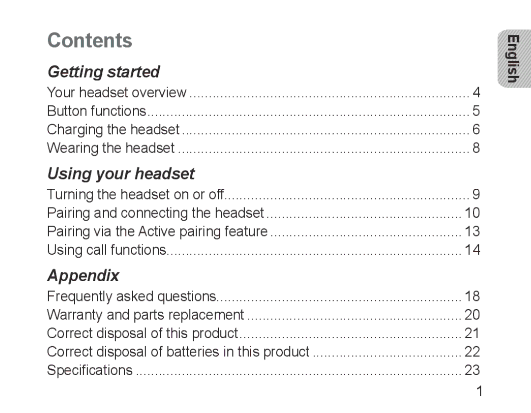 Samsung BHM3600EGECXEH manual Contents 